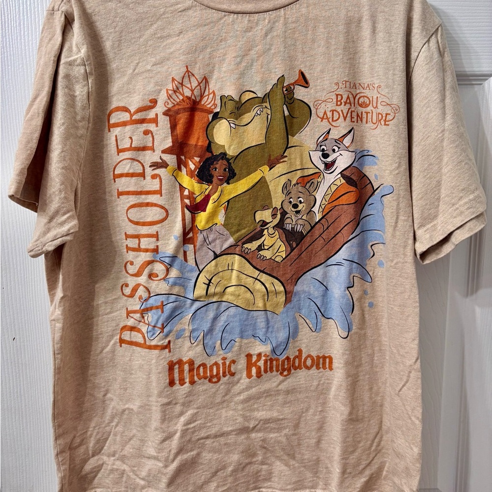 Exclusive Disney Tiana’s Bayou Adventure 2024 Passholder Adult Shirt Size XL